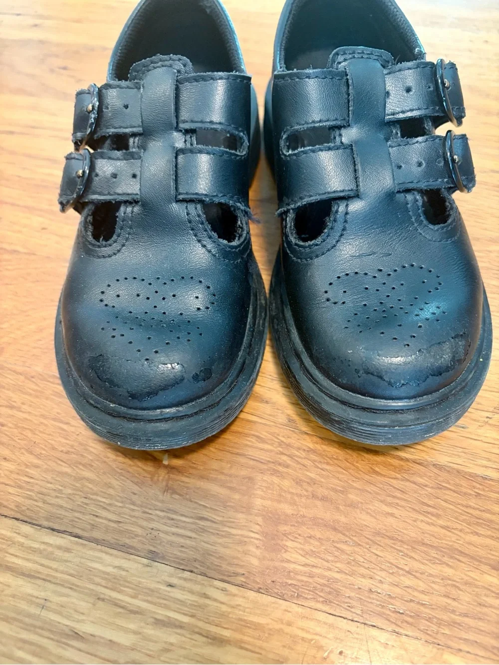Dr. Martens Kids Black Double-Strap Mary Jane Shoes